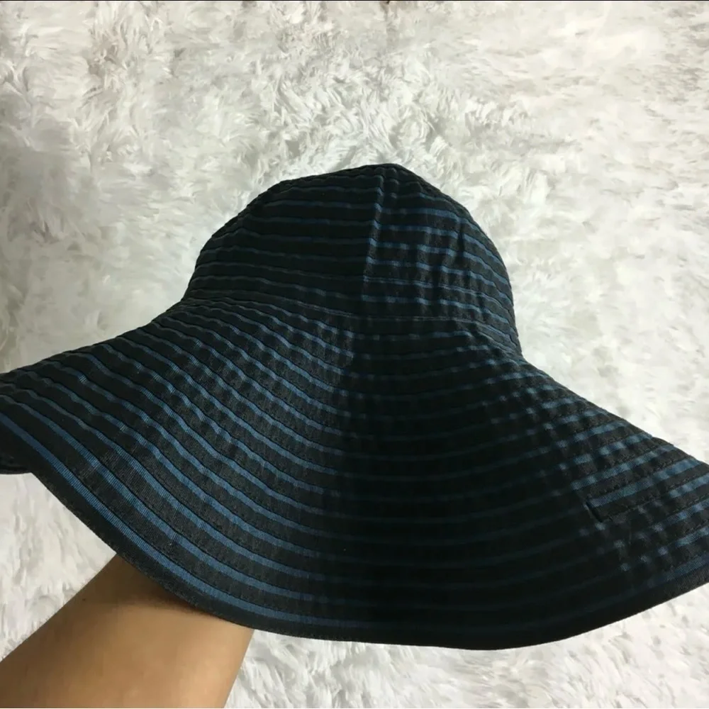 Gap Women Blue Wide Brim Sun Hat Breathable Bucket Cap Summer